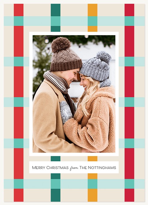 Soft Plaid Personalized Holiday Cards