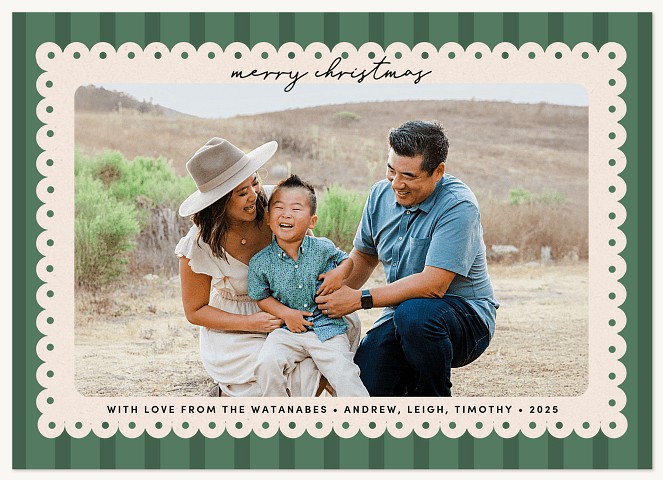 Doily Frame Personalized Holiday Cards