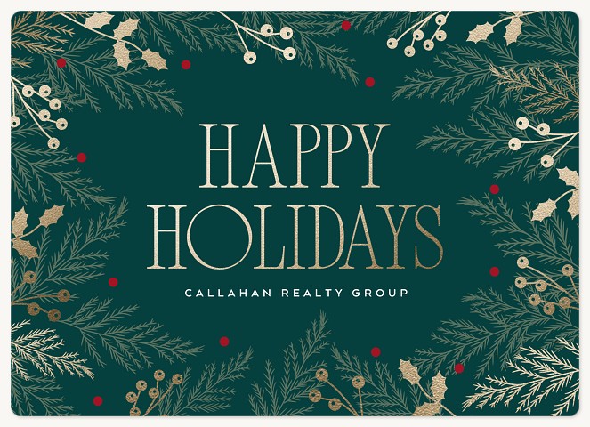 Gilded Foliage Holiday & Christmas Magnet Cards