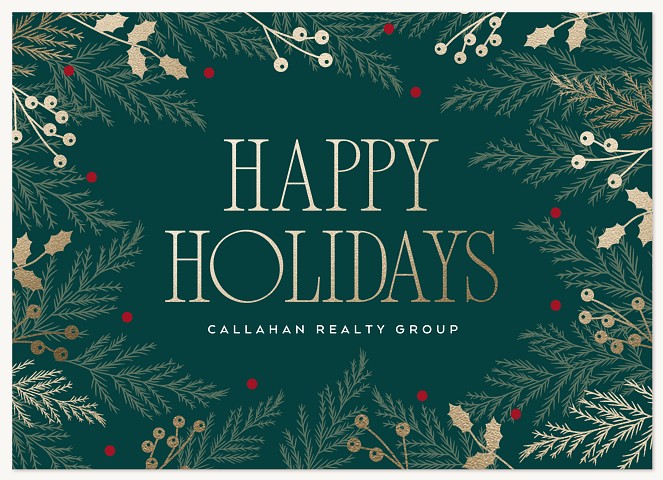 Gilded Foliage Business Holiday Cards