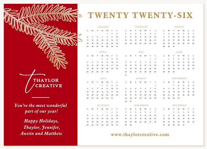 Winter Gilded Branches Business Holiday Cards