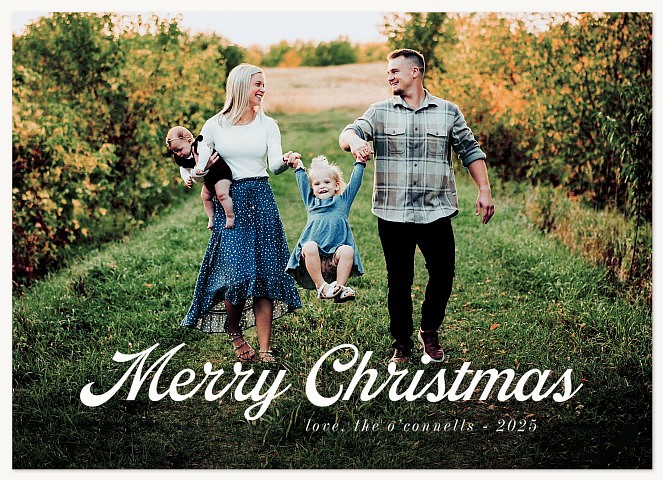 Classic Lettering Personalized Holiday Cards