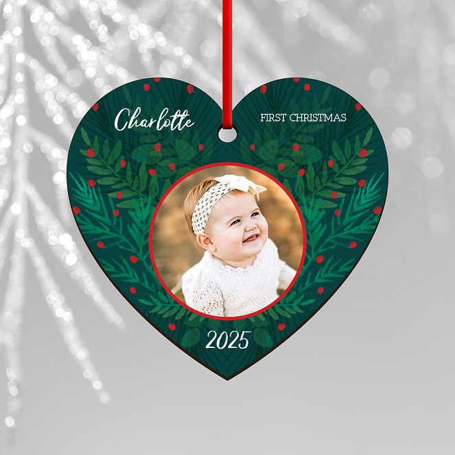 Floral Heart Custom Ornaments