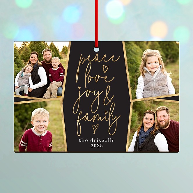 Peace Love Family Custom Ornaments