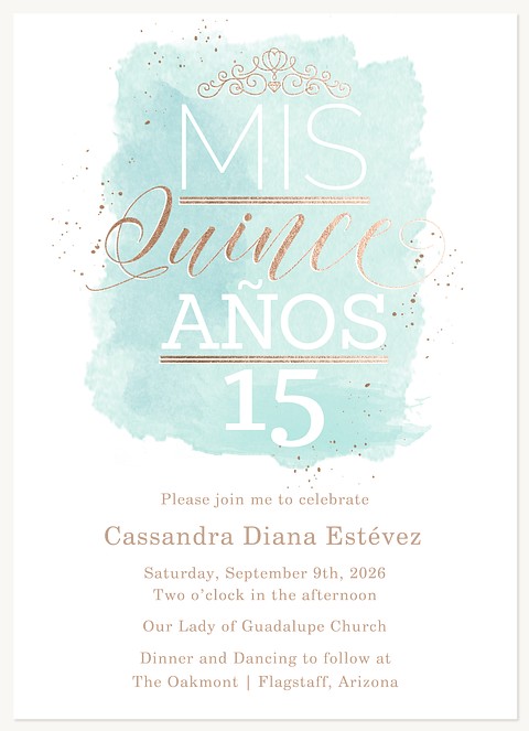 Watercolor Dreams Quinceañera Invitations