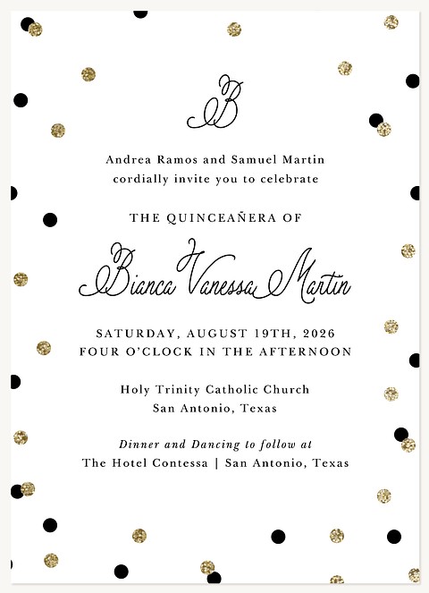 Nighttime Sparkle Quinceañera Invitations