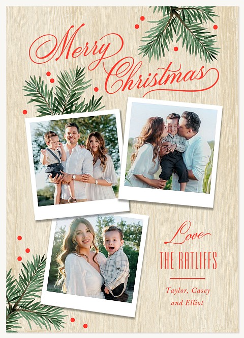 Rustic Keepsake Personalized Holiday Cards