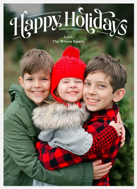 Classic Script Holiday Photo Cards