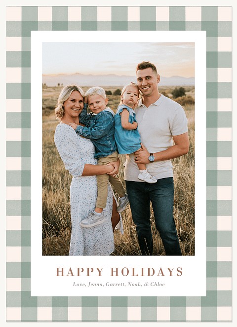 Country Gingham Personalized Holiday Cards