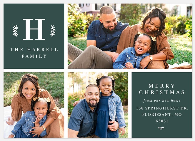 Moving Monogram Holiday Photo Cards