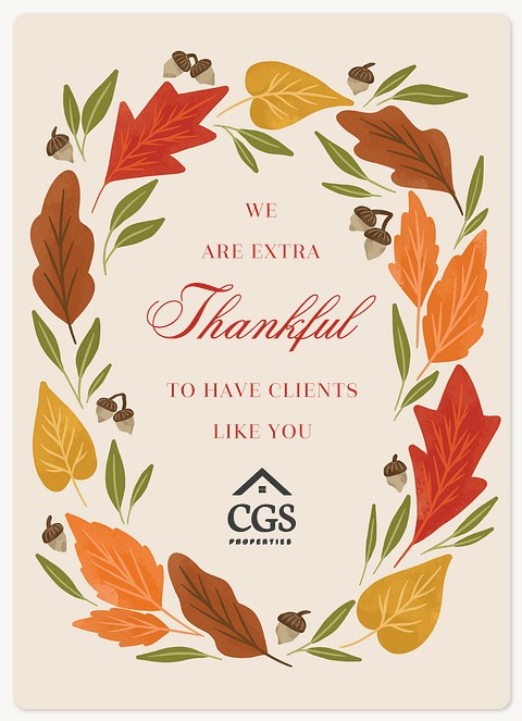 Leaf Surround Holiday & Christmas Magnet Cards