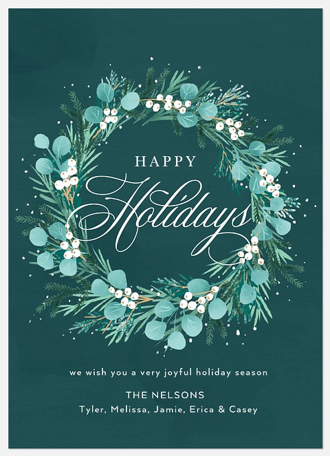 Lovely Wreath Holiday Photo Cards