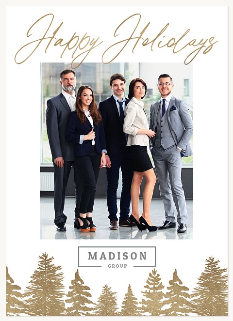 Golden Skyline Business Holiday Cards