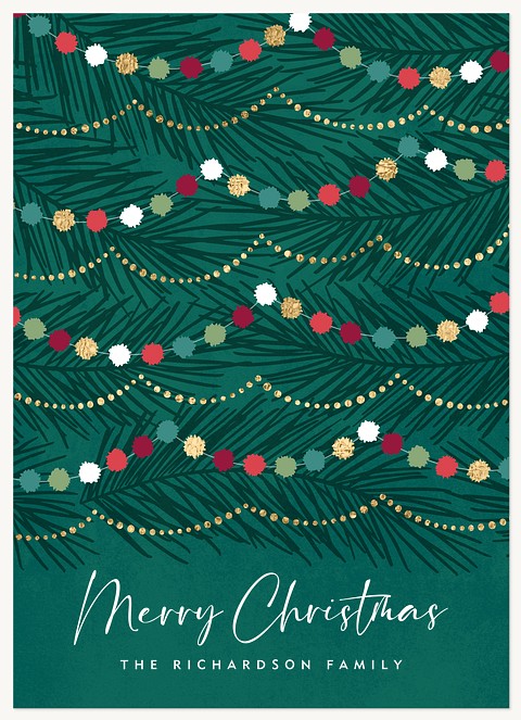 Festive Garland Personalized Holiday Cards