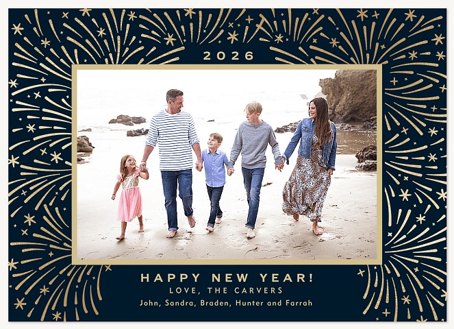Firework Frame Personalized Holiday Cards