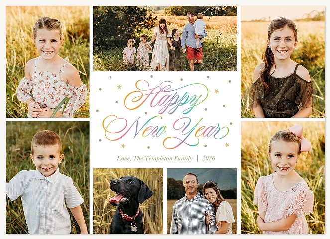 Bright New Year Personalized Holiday Cards