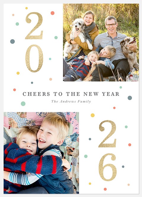 Bright Confetti Holiday Photo Cards