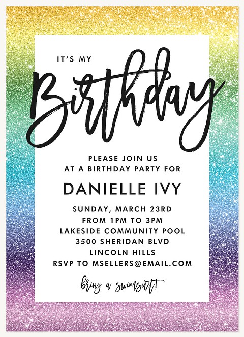 Magic Birthday Girl Birthday Party Invitations