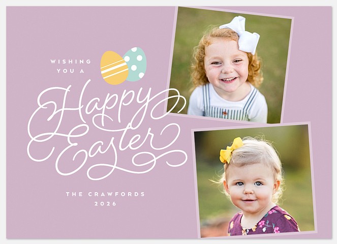 Swirling Script Easter Photo Cards