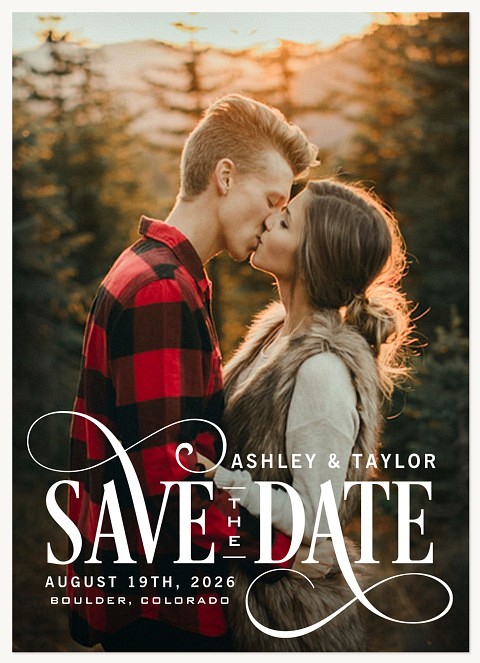 Stately Flourish Save the Date Cards