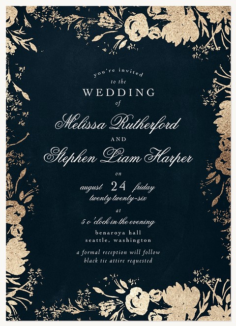 Gilded Florals Wedding Invitations