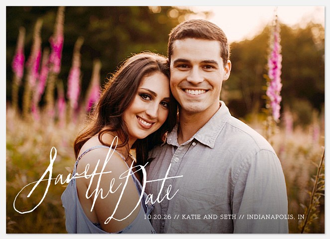 Handwritten Simplicity Save the Date Photo Cards