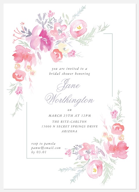 Springtime Blooms Bridal Shower Invitations