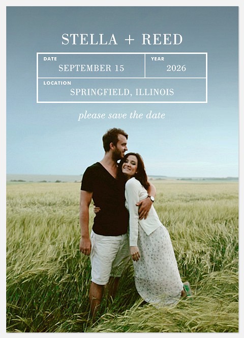 Simple Grid Save the Date Photo Cards