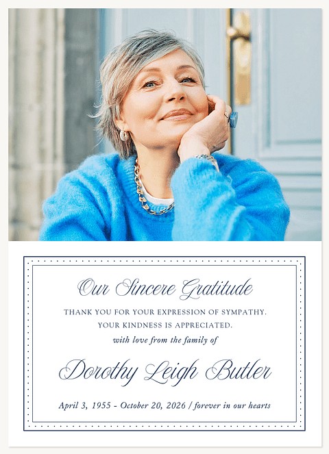 Deep Appreciation Memorial & Sympathy Cards