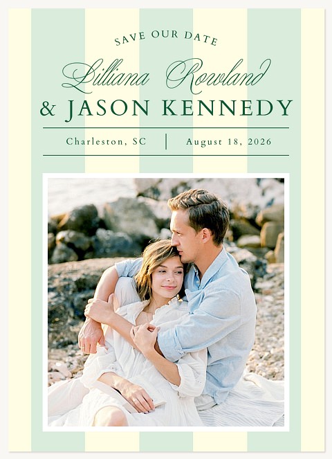 Refined Stripe Save the Date Cards