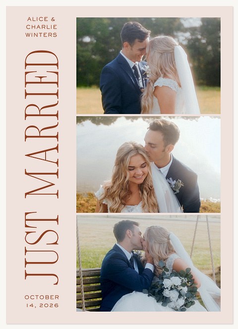 Just Married Trio Wedding Announcements