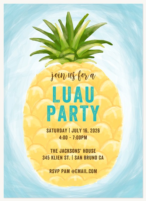 Delightful Pineapple Summer Party Invitations