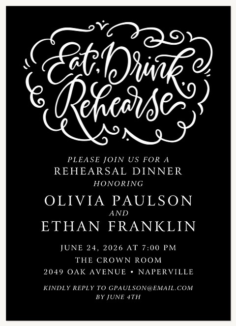 Whimsical Ringlets Rehearsal Dinner Invitations