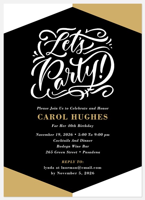 Modern Colorblock Adult Birthday Invitations