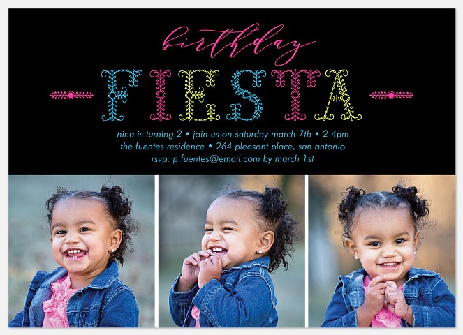 Fun Fiesta Kids' Birthday Invitations