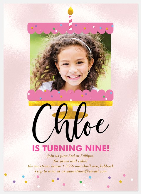 Glimmer Cake Kids' Birthday Invitations