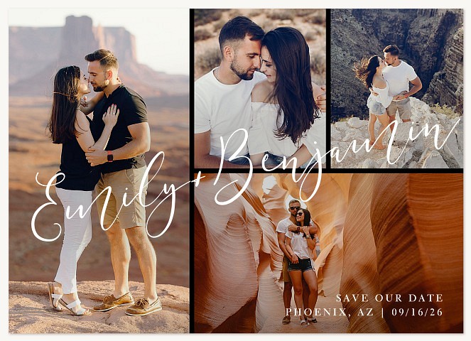 Scripted Elegance Save the Date Cards