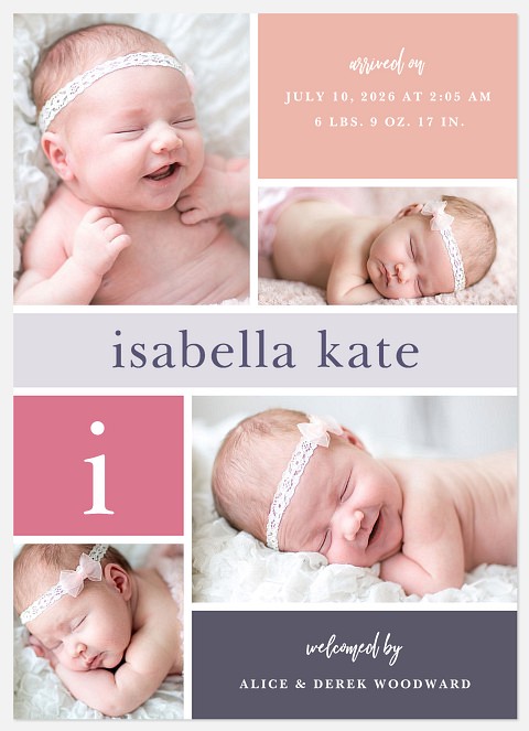 Lullaby Blocks Baby Birth Announcements