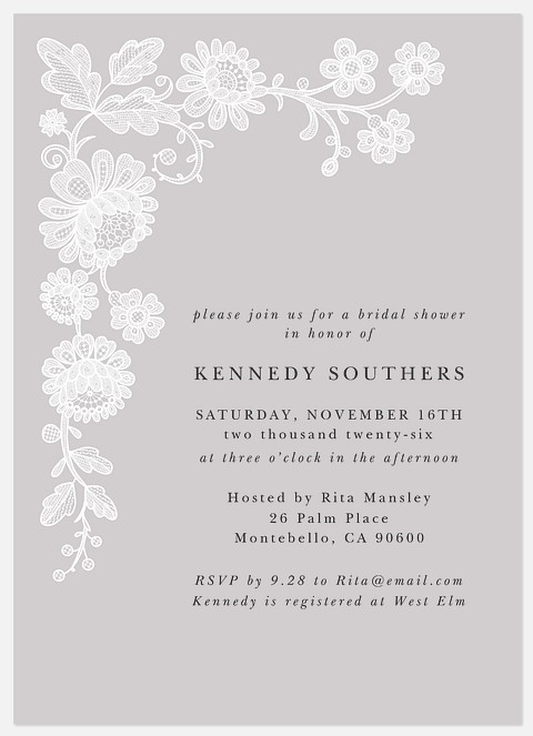 Antique Lace Bridal Shower Invitations