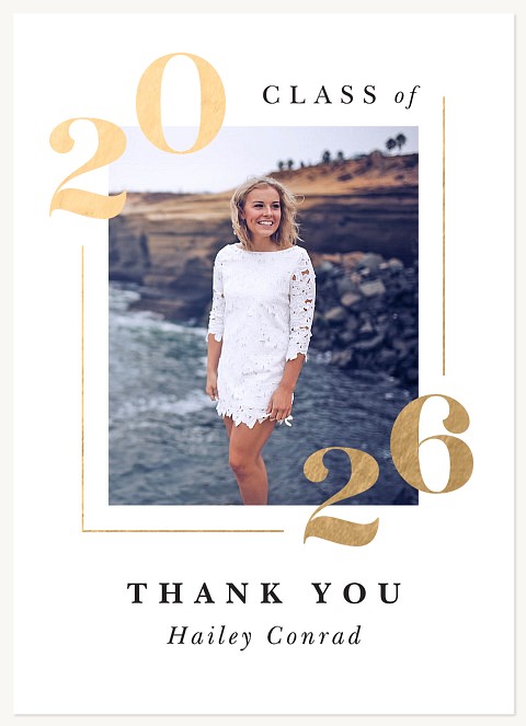 Numeral Corners Graduation Thank You Cards