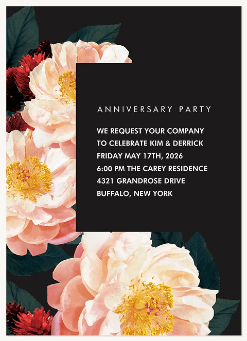 Peony Bouquet Party Invitations