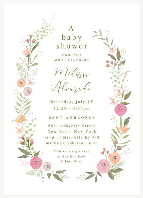 Petite Garden Baby Shower Invites