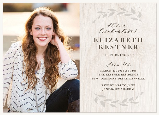 Farmhouse Chic Adult Birthday Party Invitations