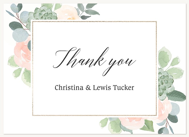 Framed Flora Wedding Thank You Cards