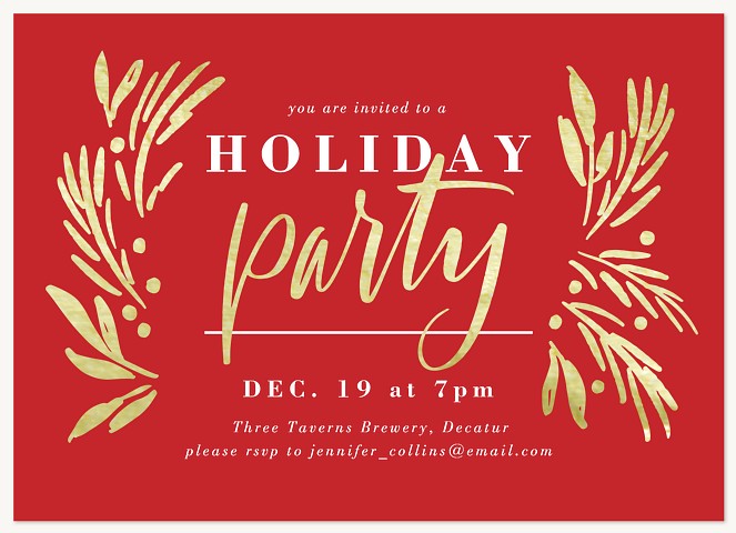 Glimmering Boughs Holiday Party Invitations