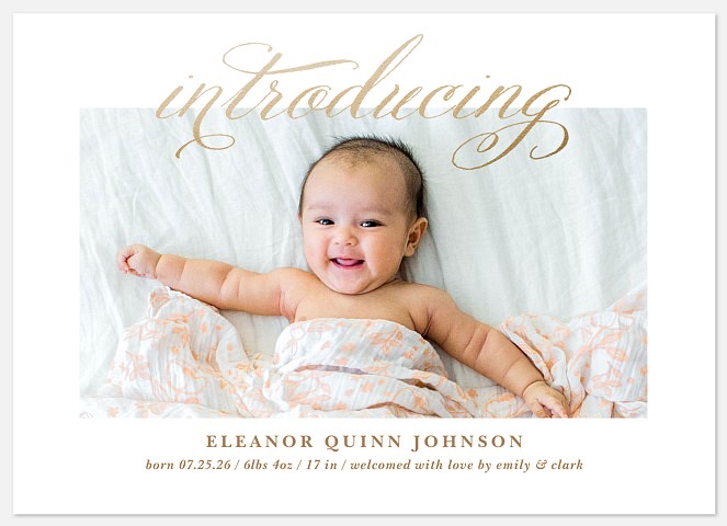 Golden Intro Baby Birth Announcements
