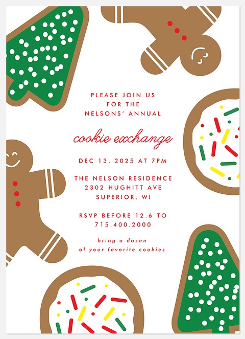 Cookie Craze Holiday Party Invitations