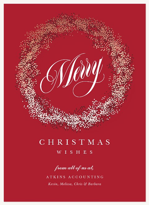Confetti Wreath Business Holiday Cards