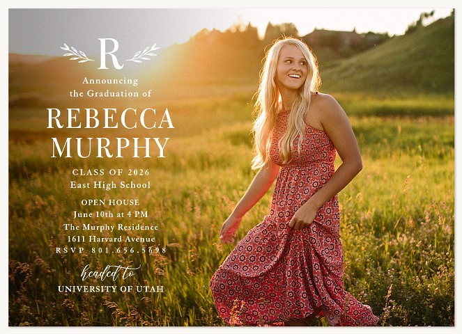 Woodsy Monogram Graduation Cards