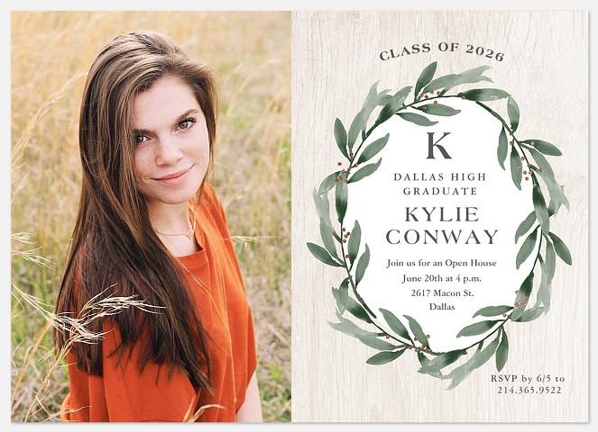 Rustic Wreath Graduation Cards